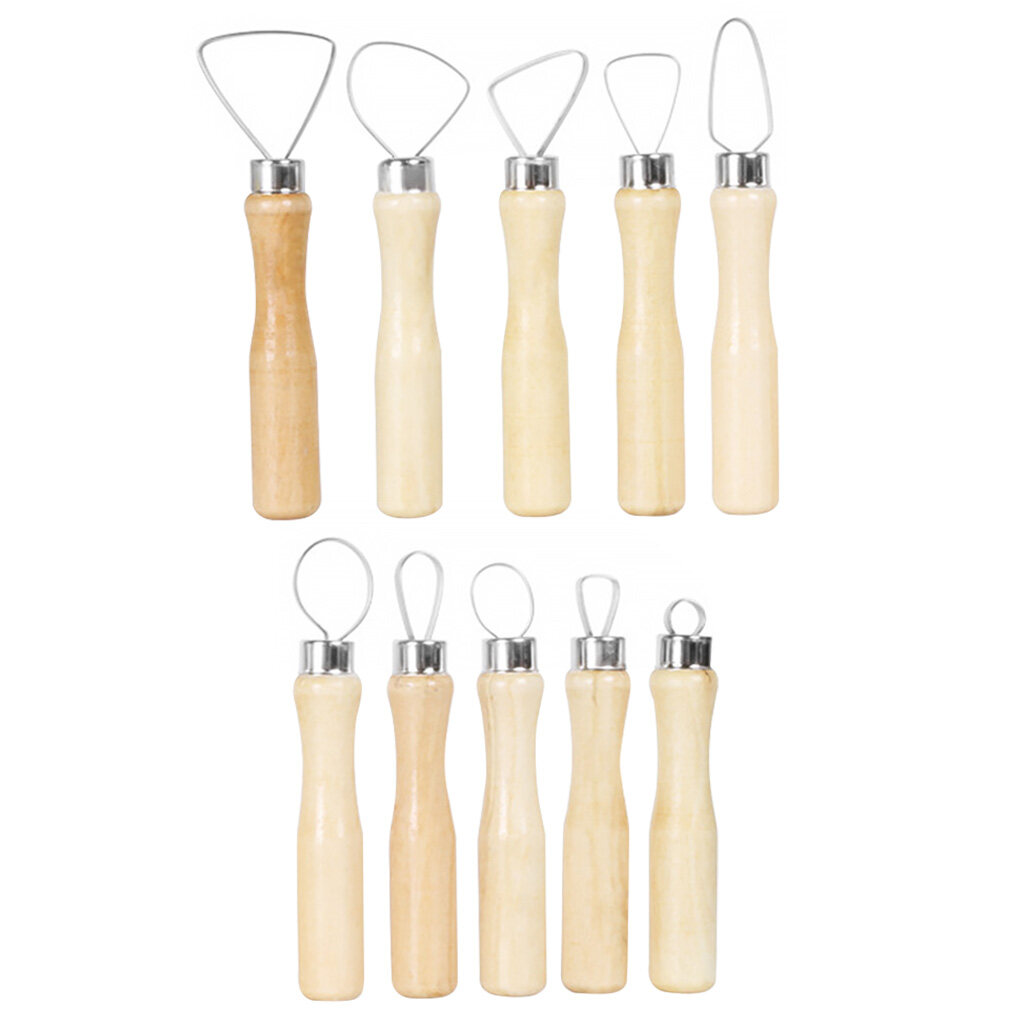 ROBOT-GXG Clay Sculpting Tools Pottery Tools - 10PCS Pottery Tools Clay  Sculpting Carving Tool Set Wooden Handle Pottery Carving Tool Set Sculpting  Kit for Making Modeling Clay 